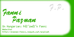 fanni pazman business card